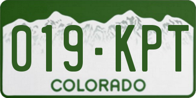 CO license plate 019KPT