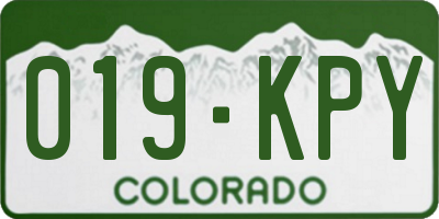 CO license plate 019KPY