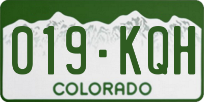 CO license plate 019KQH