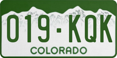 CO license plate 019KQK