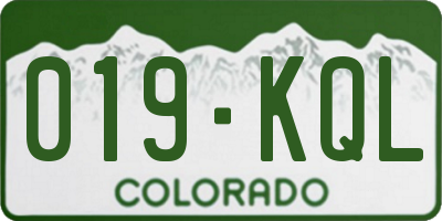 CO license plate 019KQL