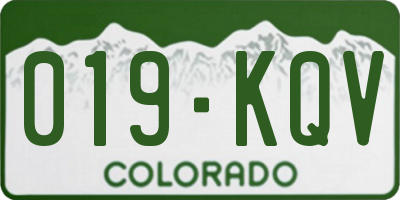 CO license plate 019KQV