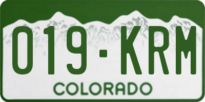 CO license plate 019KRM