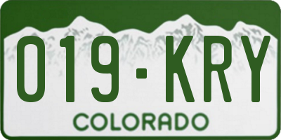 CO license plate 019KRY