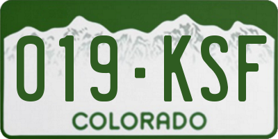 CO license plate 019KSF