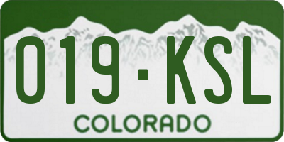 CO license plate 019KSL
