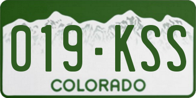 CO license plate 019KSS