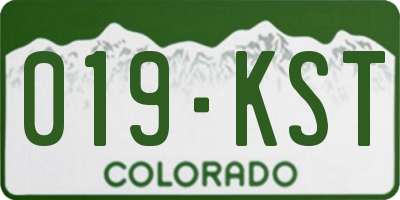 CO license plate 019KST