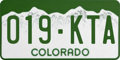 CO license plate 019KTA