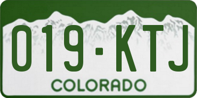 CO license plate 019KTJ