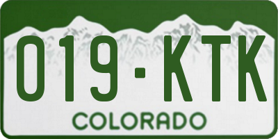 CO license plate 019KTK