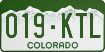 CO license plate 019KTL