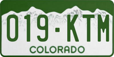 CO license plate 019KTM