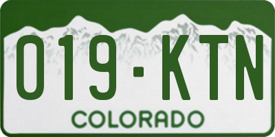 CO license plate 019KTN
