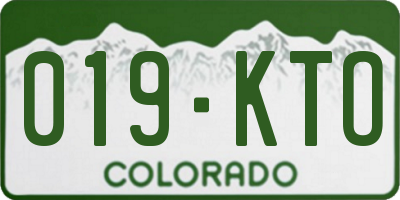 CO license plate 019KTO