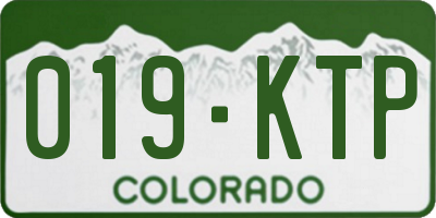 CO license plate 019KTP