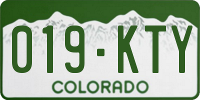 CO license plate 019KTY