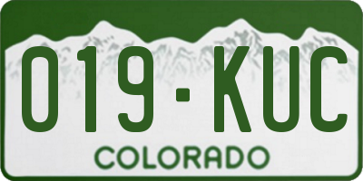 CO license plate 019KUC