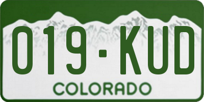 CO license plate 019KUD