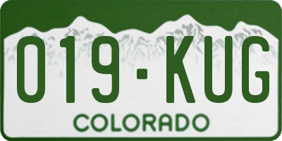 CO license plate 019KUG