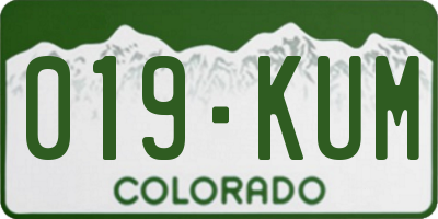 CO license plate 019KUM