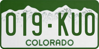 CO license plate 019KUO