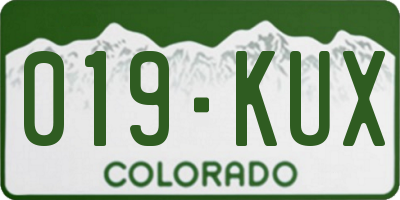 CO license plate 019KUX