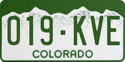 CO license plate 019KVE