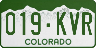CO license plate 019KVR