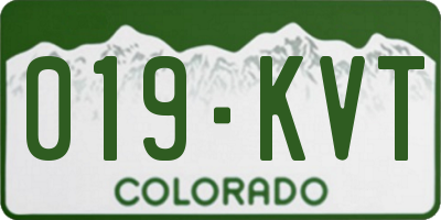 CO license plate 019KVT