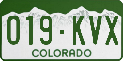 CO license plate 019KVX