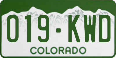 CO license plate 019KWD