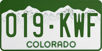 CO license plate 019KWF