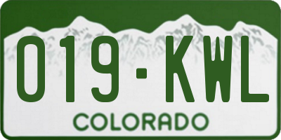 CO license plate 019KWL