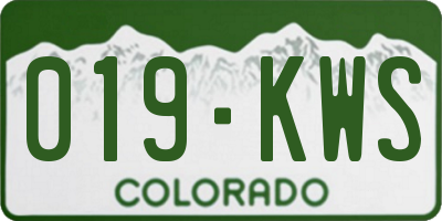 CO license plate 019KWS