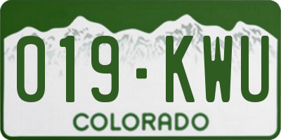 CO license plate 019KWU