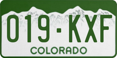 CO license plate 019KXF