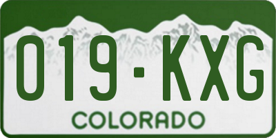 CO license plate 019KXG