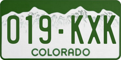CO license plate 019KXK
