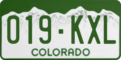 CO license plate 019KXL