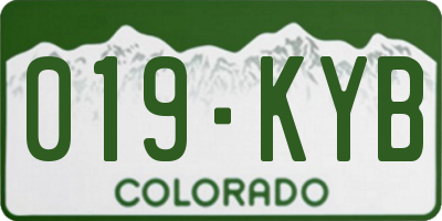 CO license plate 019KYB