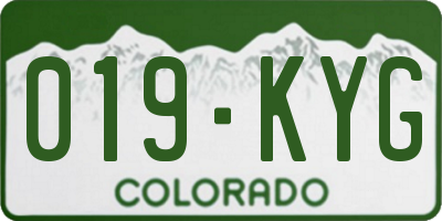 CO license plate 019KYG