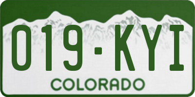 CO license plate 019KYI