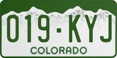 CO license plate 019KYJ