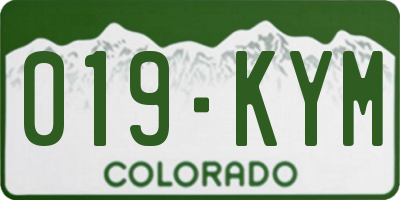 CO license plate 019KYM