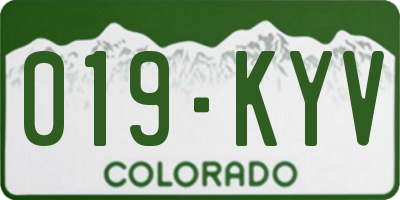 CO license plate 019KYV