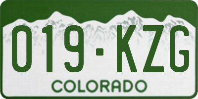 CO license plate 019KZG