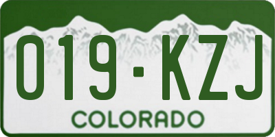 CO license plate 019KZJ