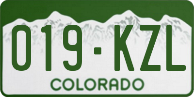 CO license plate 019KZL