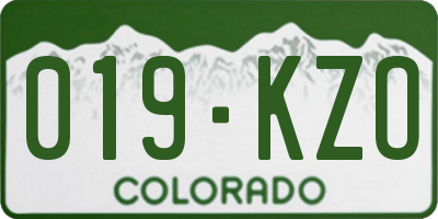 CO license plate 019KZO
